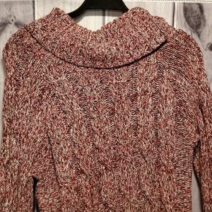 Relativity cowl neck cable Knit sweater XL